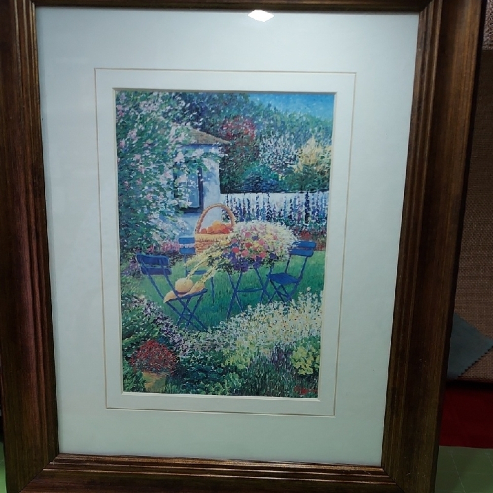 Framed Garden Scene Art Print